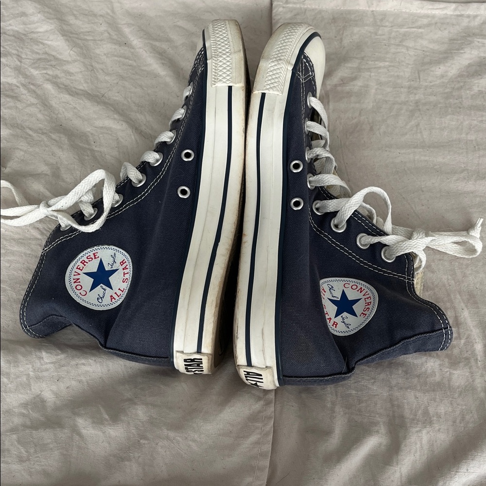 Converse Men's Navy High-Top Sneakers GUC 7/9 - Picture 5 of 8